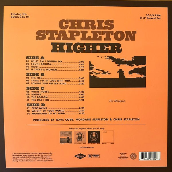 Chris Stapleton - Higher - 2LP - La Boîte Musicale - Vinyl Records - Vinyl Records - 