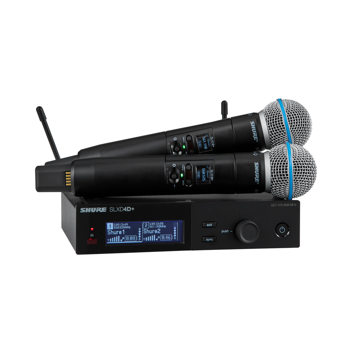 Shure SLXD24D+/B58-G57 - Dual Wireless Handheld System with BETA58 Microphones - product view 1