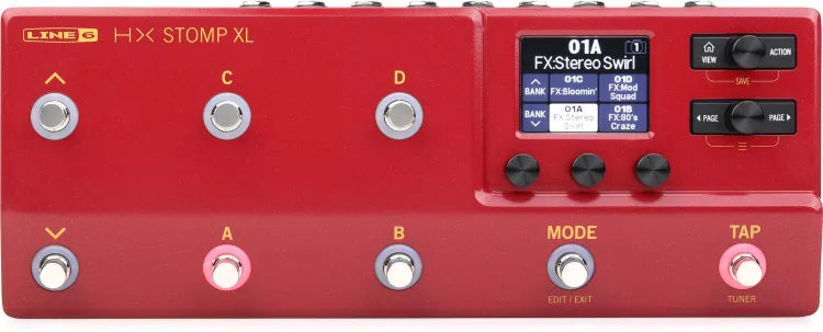 Line 6 HX STOMP XL Guitar Multi-Effects Floor Processor (Burgundy)