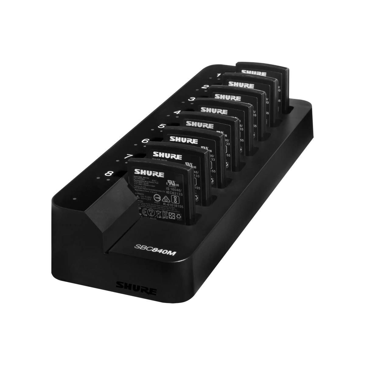 Shure SBC840M-US - 8-Bay Battery Charger for SB910M Batteries - product view 1