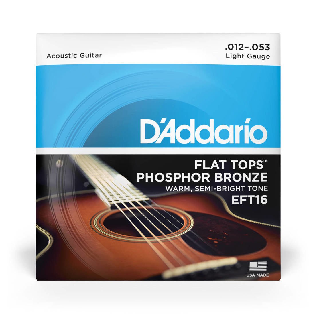 D'addario acou. flatwound 12 - 53 - La Boîte Musicale - Acoustic Guitar Strings - D'addario - 