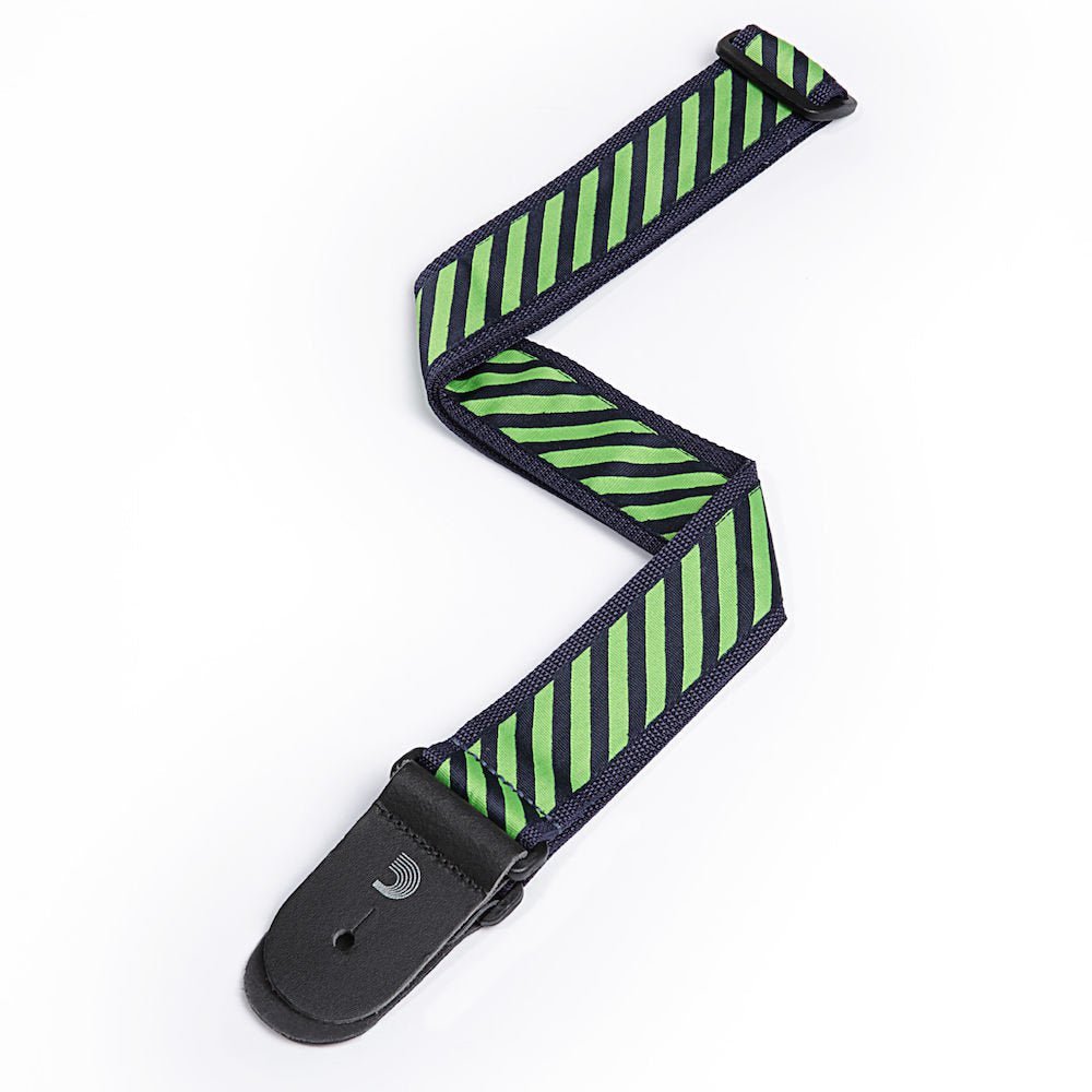 D'Addario - Polypropylene Guitar Strap w/ Stripe Jacquard Green - La Boîte Musicale - D'addario - 