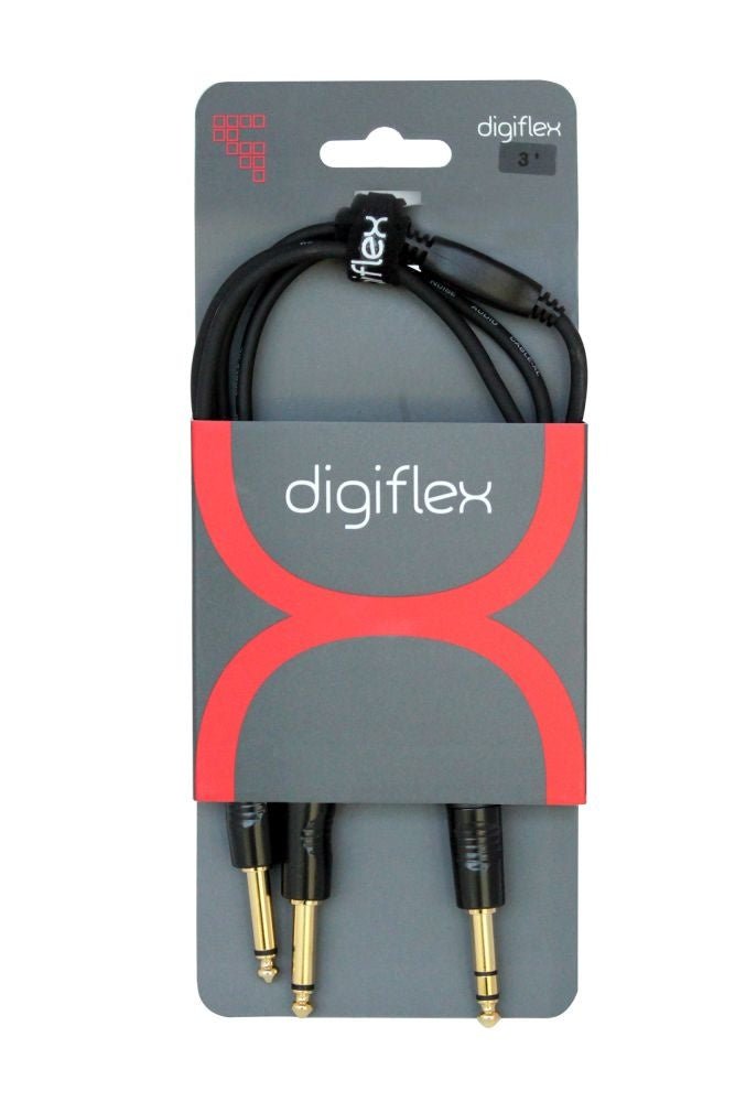 Digiflex - 10 Foot Pro Insert Cable - TRS to 2 x Phone Plugs - La Boîte Musicale - TRS Cables - Digiflex - 