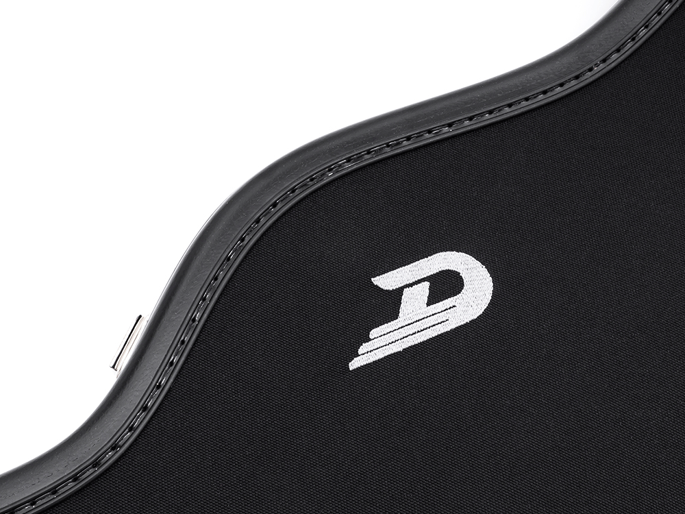Duesenberg Custom Line Guitar Case for Starplayer TV (DTV/DTF) – logo and edging detail
