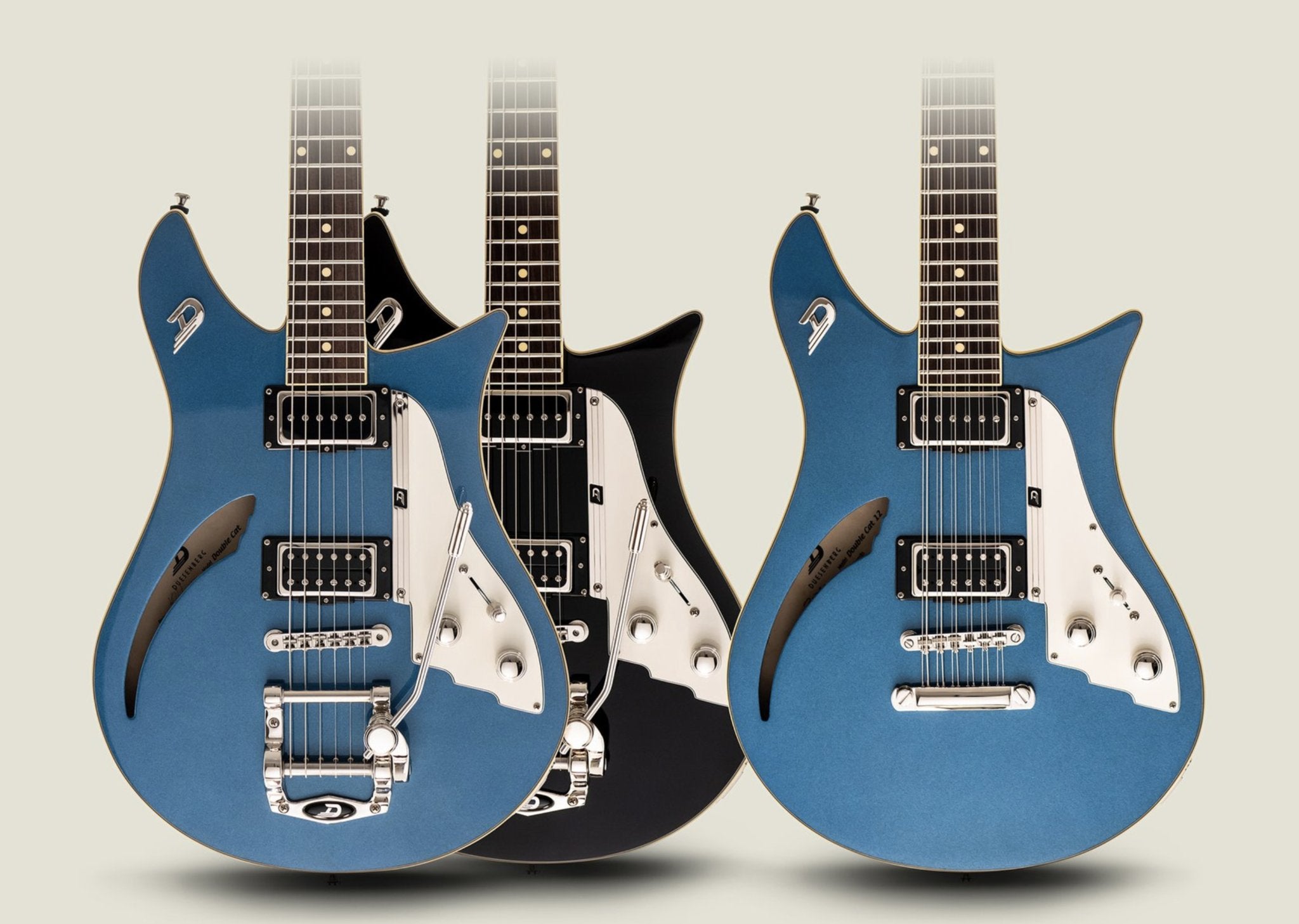 Duesenberg - Double Cat Guitar in Catalina Blue with Case - La Boîte Musicale - La Boîte Musicale - 