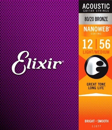 Elixir strings acoust 80/20 Nano Light - Med - La Boîte Musicale - Acoustic Guitar Strings - Elixir - 