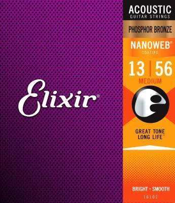 Elixir strings acoust Phos Nano Med 13 - 56 - La Boîte Musicale - Acoustic Guitar Strings - Elixir - 