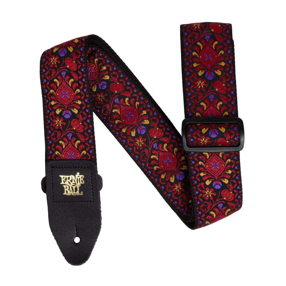 Ernie Ball - Classic Jacquard Guitar/Bass Strap - Crimson Royal Bloom - La Boîte Musicale - La Boîte Musicale - 