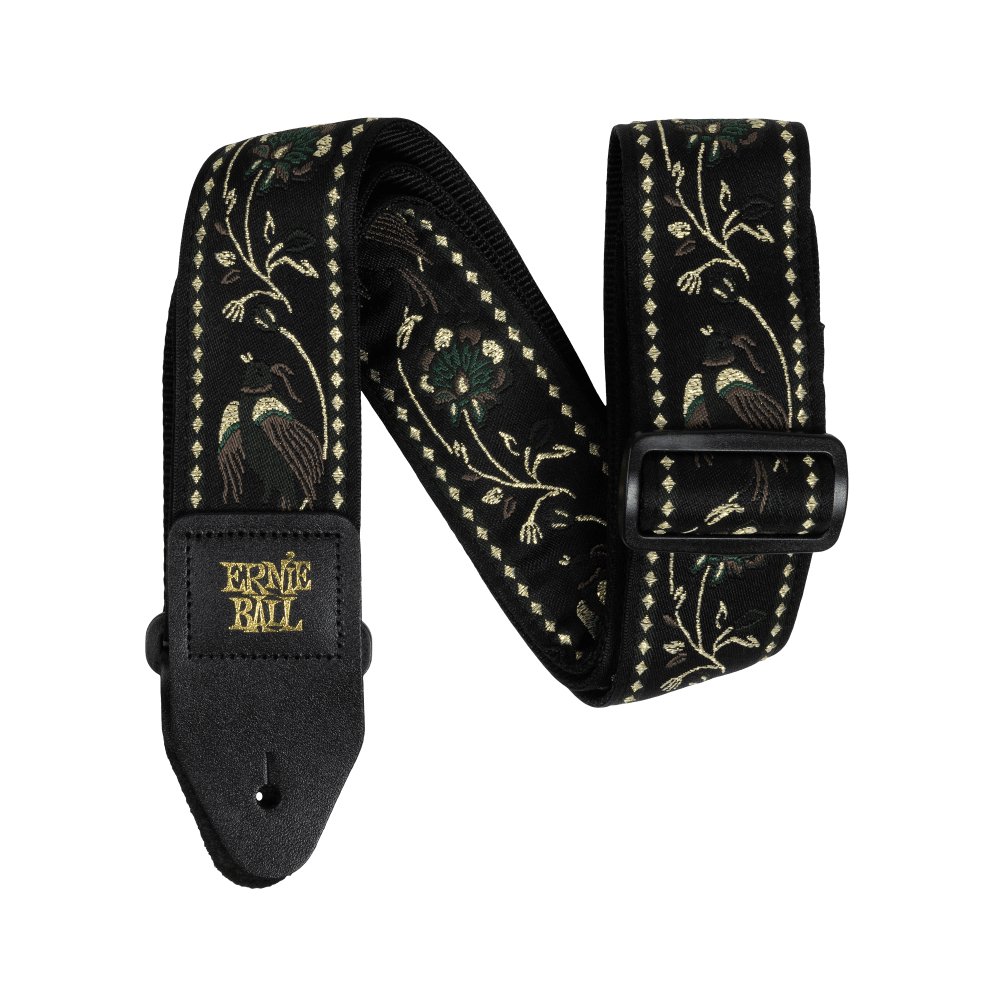 Ernie Ball - Jacquard Guitar/Bass Strap Black Pleasant Pheasant - La Boîte Musicale - La Boîte Musicale - 