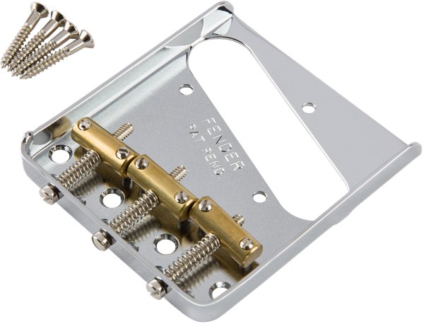 Fender - 3 - Saddle American Vintage Telecaster® Bridge Assembly with Brass Saddles (Chrome) - La Boîte Musicale - Guitar Bridges - Fender - 