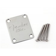 Fender - 4 - Bolt American Series Bass Neck Plate with Fender® Corona Stamp (Chrome) - La Boîte Musicale - Bass Neck Plate - Fender - 