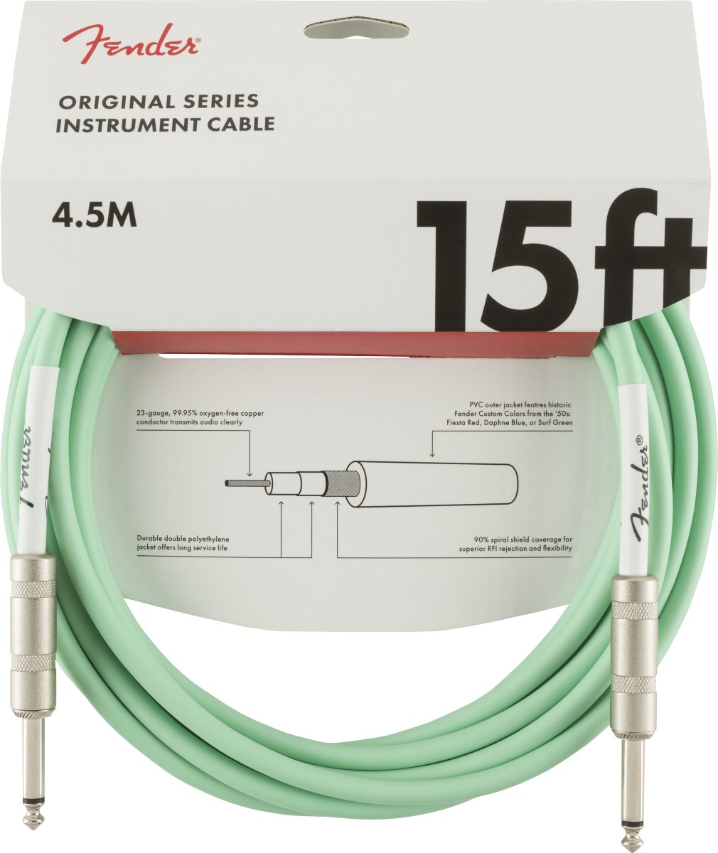 Fender - Original Series Instrument Cable - 15' - Surf Green - La Boîte Musicale - La Boîte Musicale - 