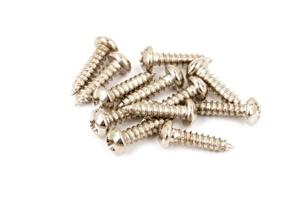 Fender - Pure Vintage Tuning Machine Mounting Screws - Nickel - Plated - (12) - La Boîte Musicale - Guitar Mounting Screws - Fender - 