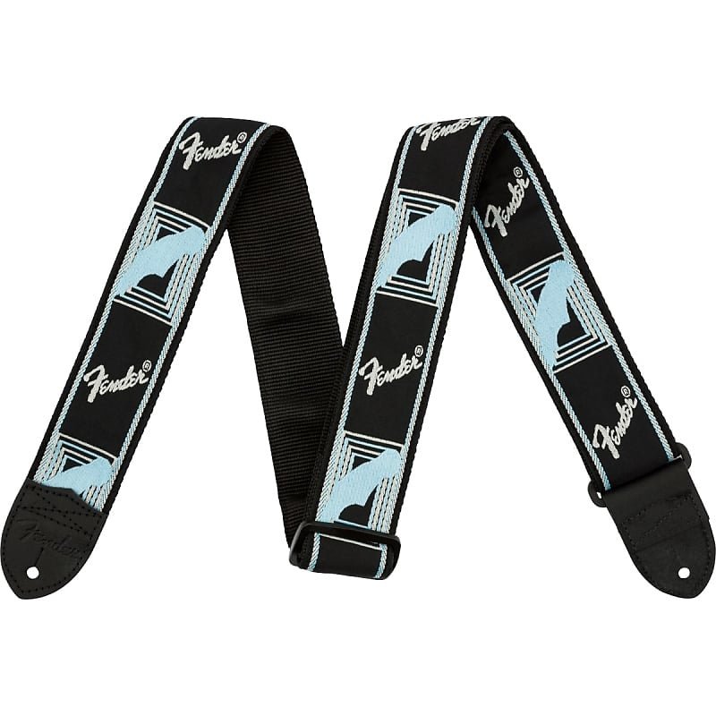 Fender - Weighless Monogram Guitar strap Blue - Grey - Black - La Boîte Musicale - Fender - 