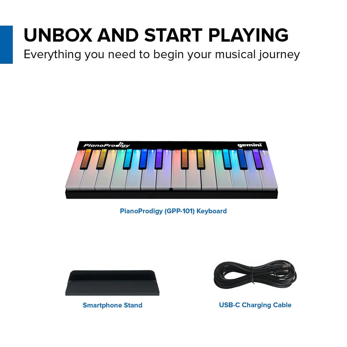 24-Key Smart Wireless Midi Keyboard - Portable Learning Piano With Light-Up Keys