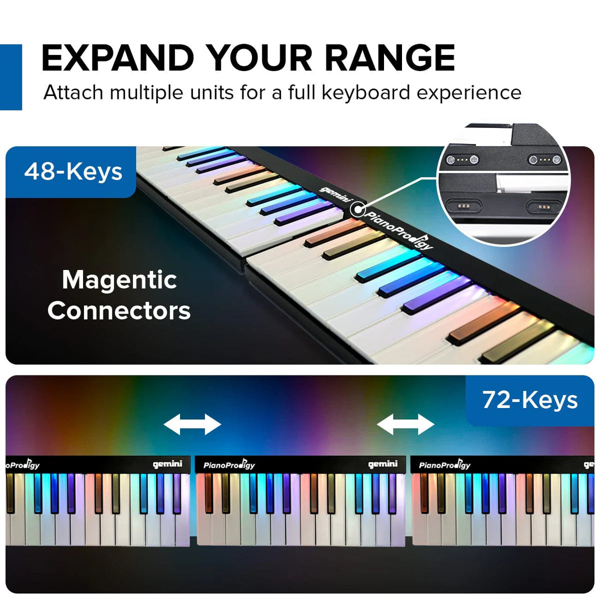 24-Key Smart Wireless Midi Keyboard - Portable Learning Piano With Light-Up Keys