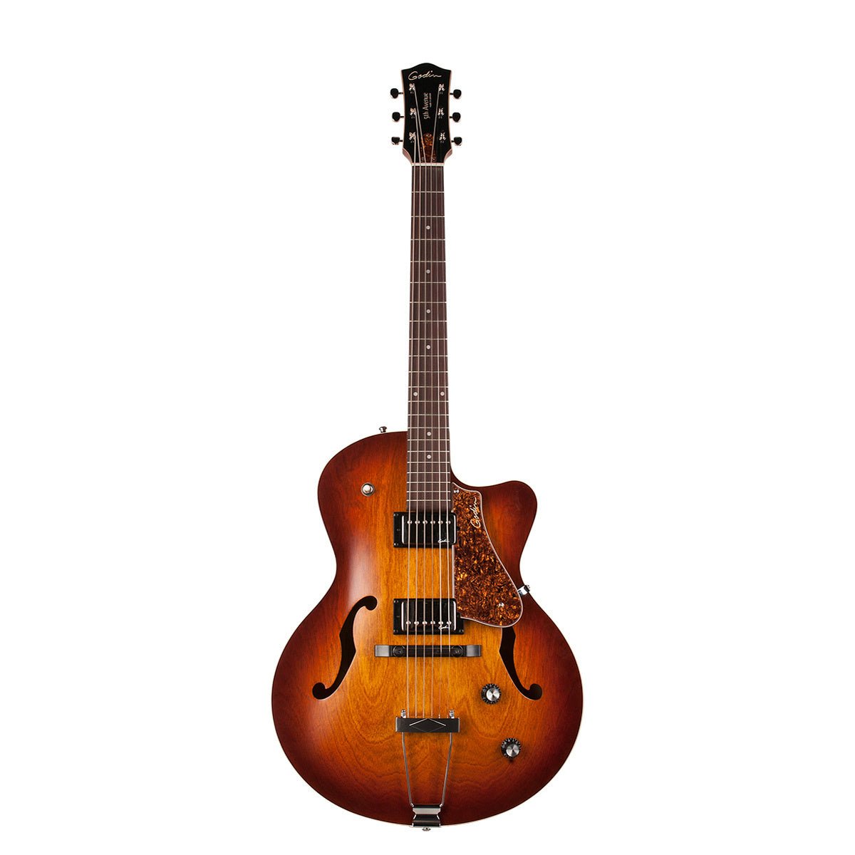 Godin - 5e Avenue CW Kingpin II HB Burst Cognac - La Boîte Musicale - Electric Guitars - Godin - 