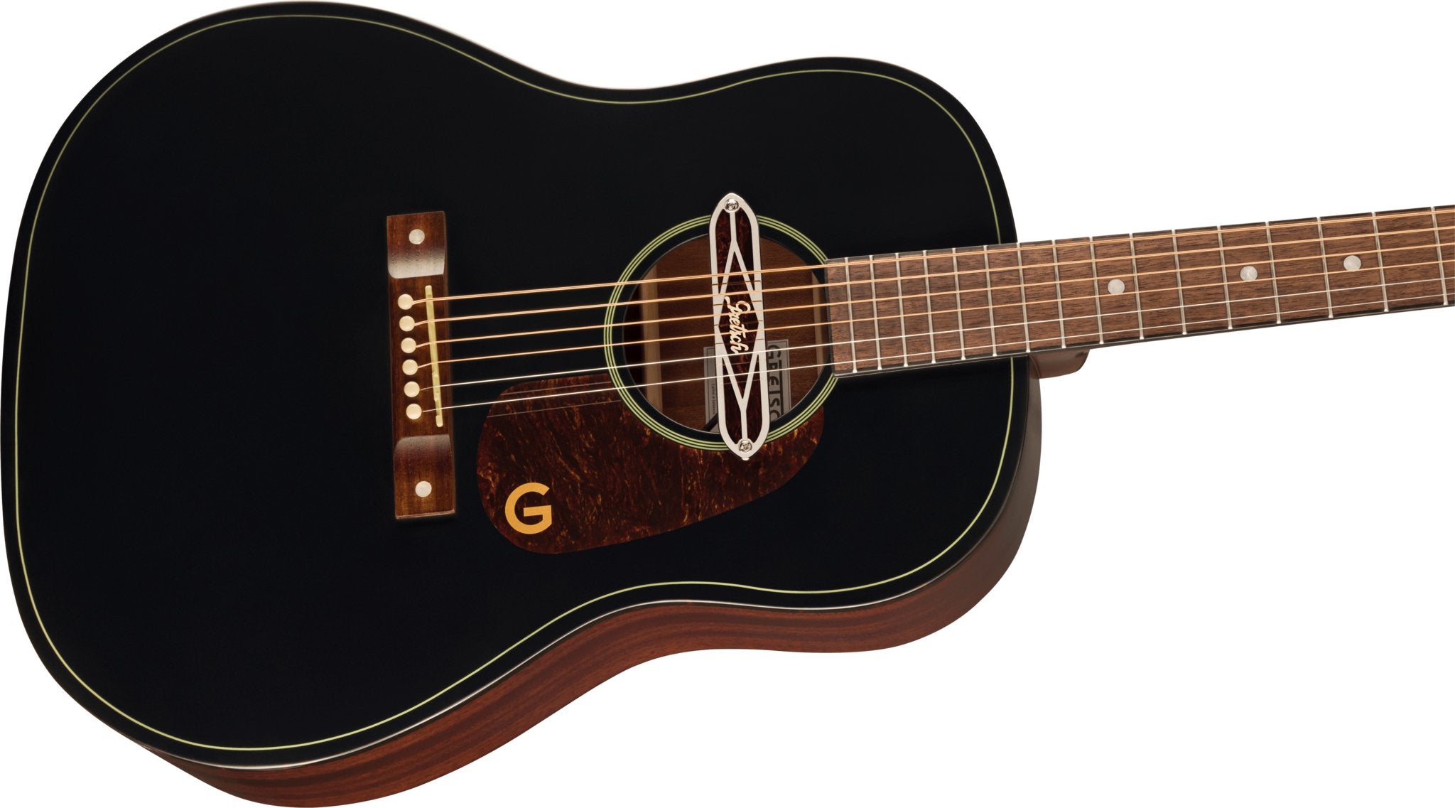 Gretsch - Deltoluxe Dreadnought - Walnut Fingerboard - Tortoiseshell Pickguard - Black Top - La Boîte Musicale - La Boîte Musicale - 