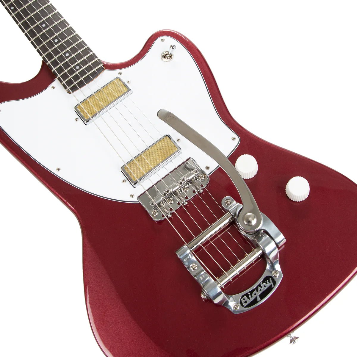 Harmony - Standard Silhouette w/ Bigsby Electric Guitar w/Case - RW FB - Burgundy - La Boîte Musicale - La Boîte Musicale - 