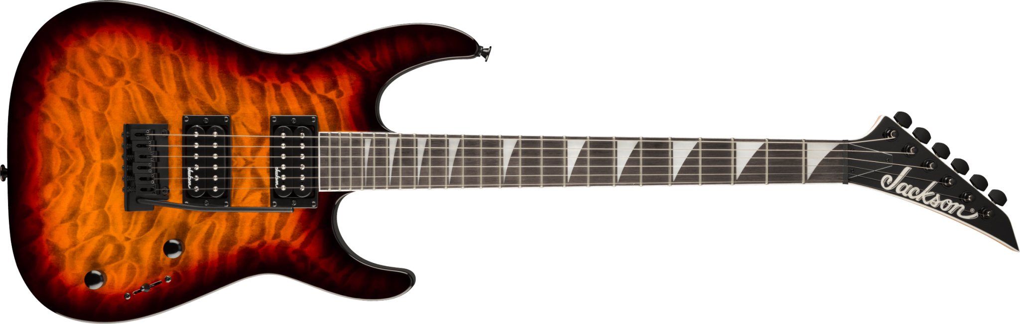 Jackson - JS Series Dinky® JS20 DKQ 2PT, Amaranth Fingerboard, Transparent Tobacco Burst - La Boîte Musicale - Electric Guitars - Jackson - 