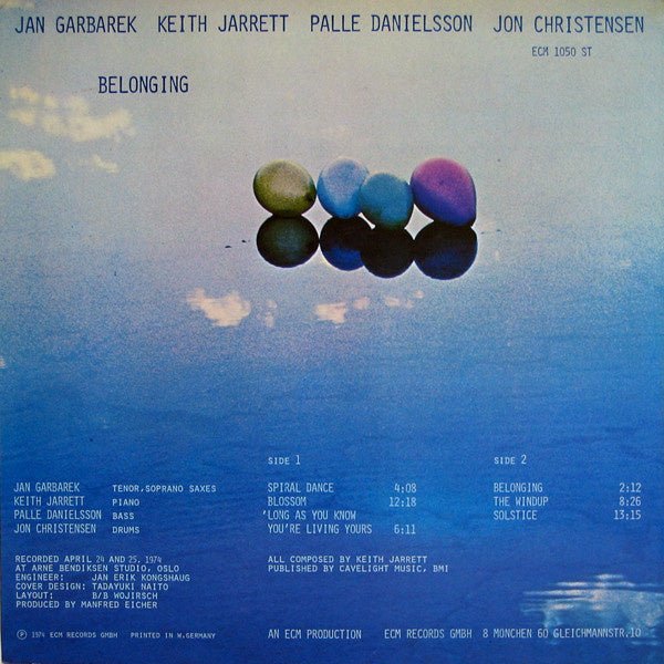 Jan Garbarek - Keith Jarrett - Palle Danielsson - Jon Christensen – Belonging LP - La Boîte Musicale - Vinyl Records - Vinyl Records - 