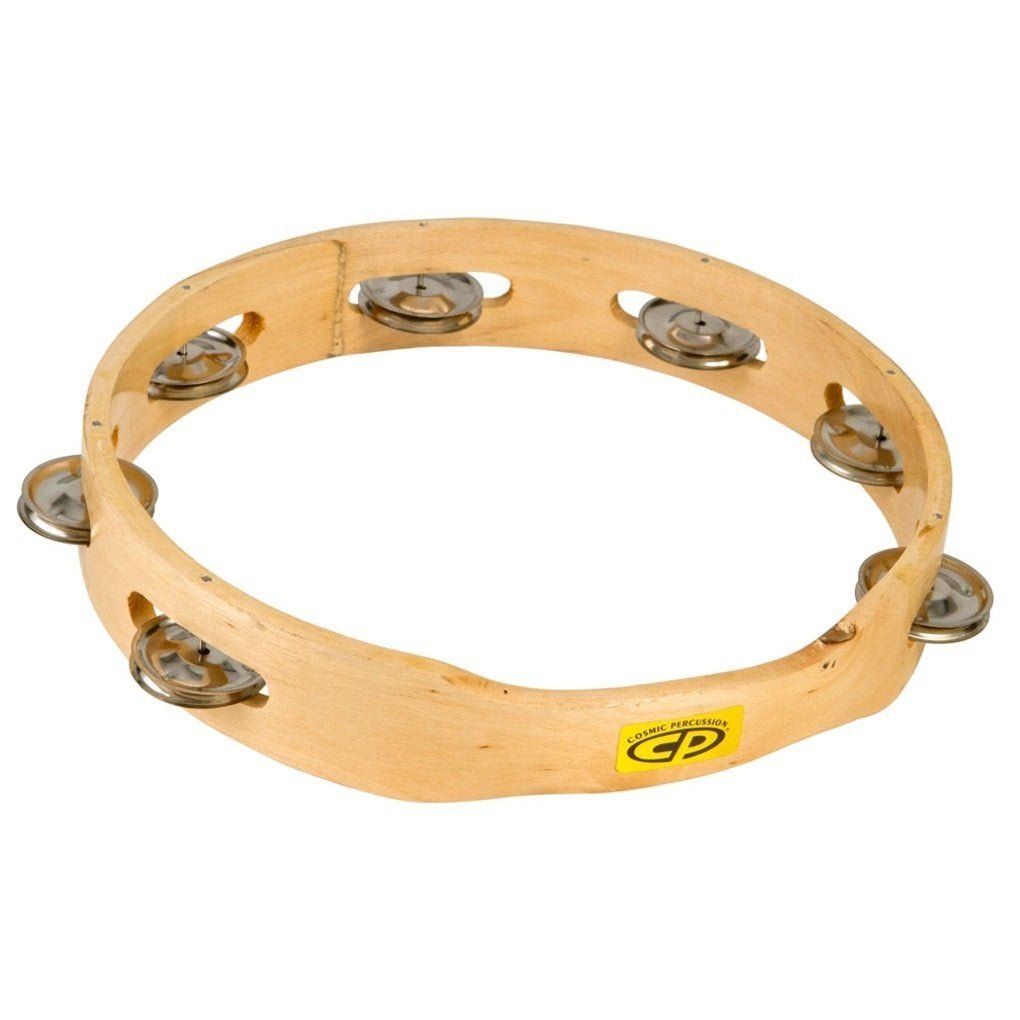 Latin Percussion - 10 Wood Tambourine - Headless - Single Row Jingles - La Boîte Musicale - Tambourine - LP - 