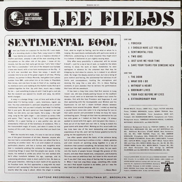 Lee Fields - Sentimental Fool - Ora. LP - La Boîte Musicale - Vinyl Records - Vinyl Records - 