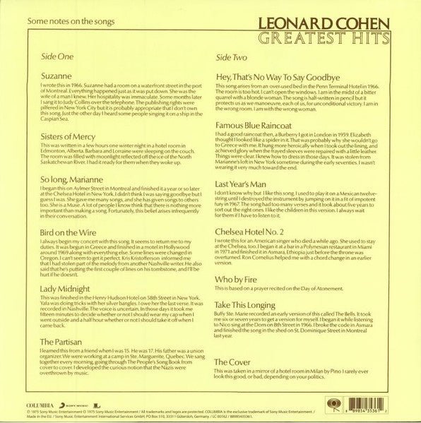 Leonard Cohen - Greatest Hits - La Boîte Musicale - Vinyl Records - Vinyl Records - 