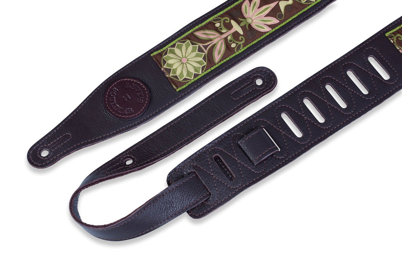 Levy's - 2.5″ Garment Leather Guitar Strap With Souldier Design - DBR - La Boîte Musicale - Levy's - 