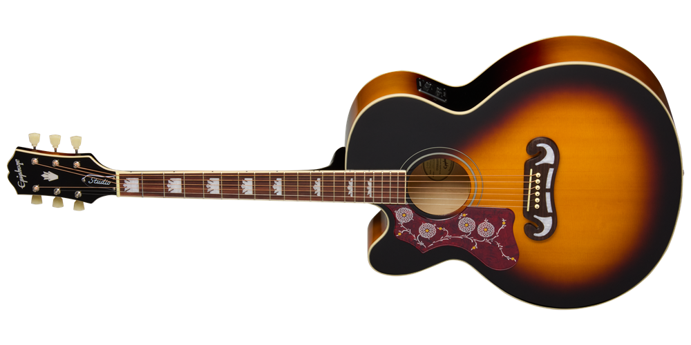 J-200 Studio Acoustic/Electric Guitar with Gigbag - Vintage Sunburst (Left Handed)