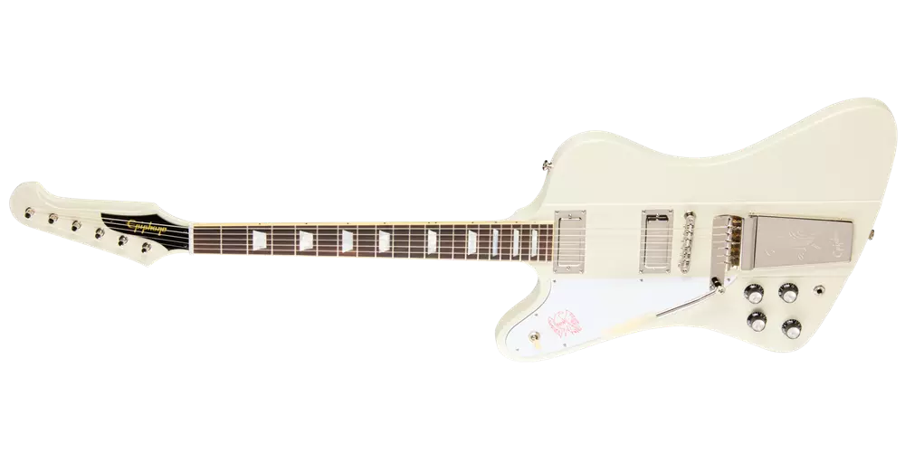 1963 Firebird V with Maestro Vibrola Reissue Electric Guitar with Hardshell Case - Polaris White (Left Handed)