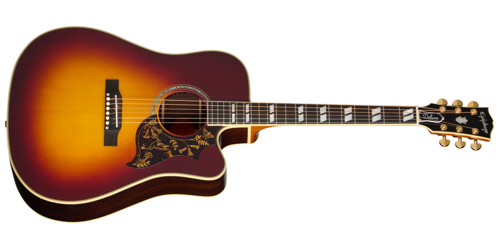 Hummingbird Deluxe EC Acoustic/Electric Guitar with Case - Autumn Burst