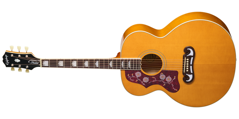 J-200 Studio Acoustic/Electric Guitar with Gigbag - Natural (Left Handed)