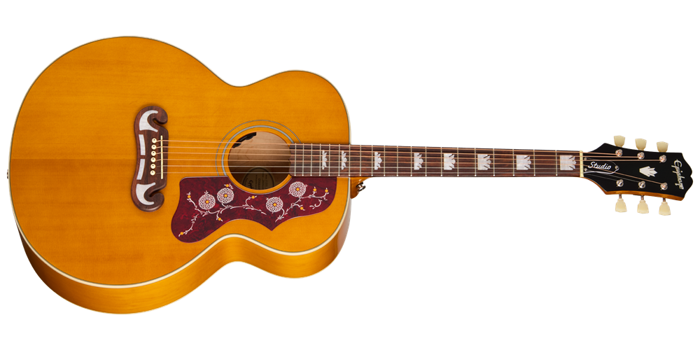 J-200 Studio Acoustic/Electric Guitar with Gigbag - Natural