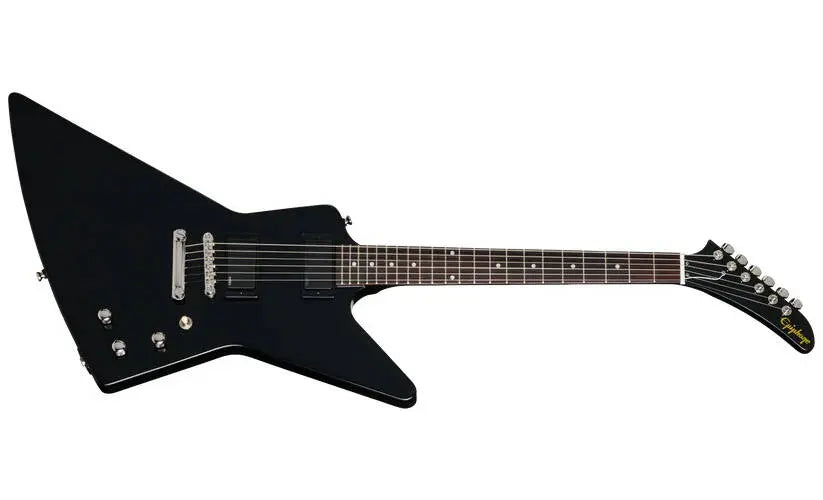 Explorer 80s Electric Guitar with Gigbag - Ebony