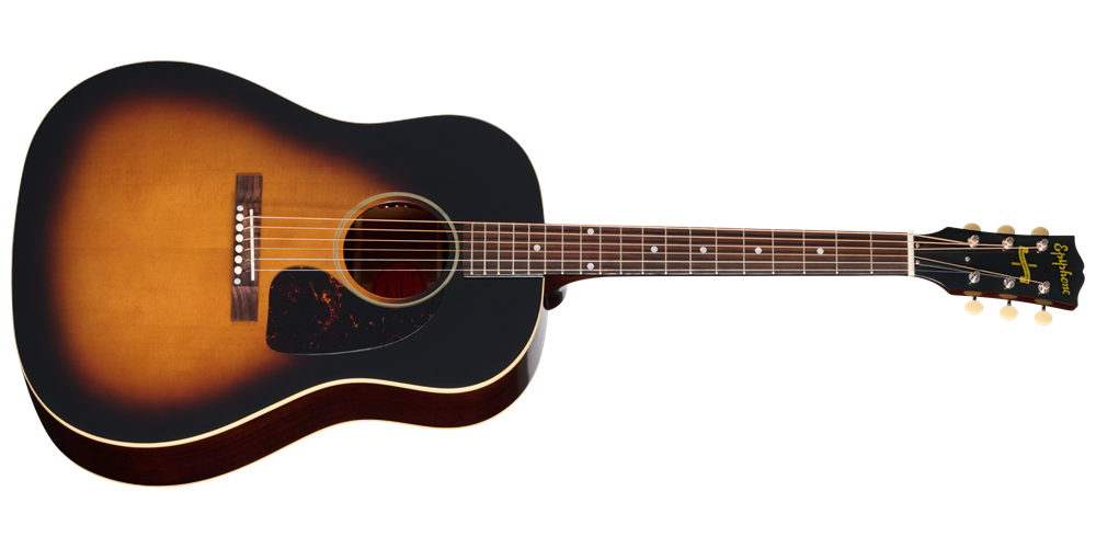 1942 Banner J-45 Reissue Acoustic/Electric Guitar with Hardshell Case - Vintage Sunburst