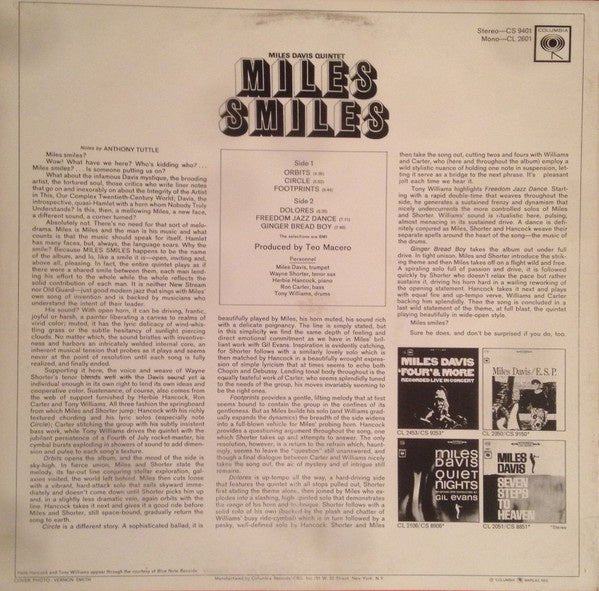 Miles Davis Quintet - Miles Smiles - La Boîte Musicale - Vinyl Records - Vinyl Records - 