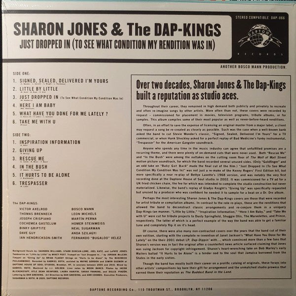 Sharon J. & Dap Kings - Just Dropped in... BLK LP - La Boîte Musicale - Disquaire - 