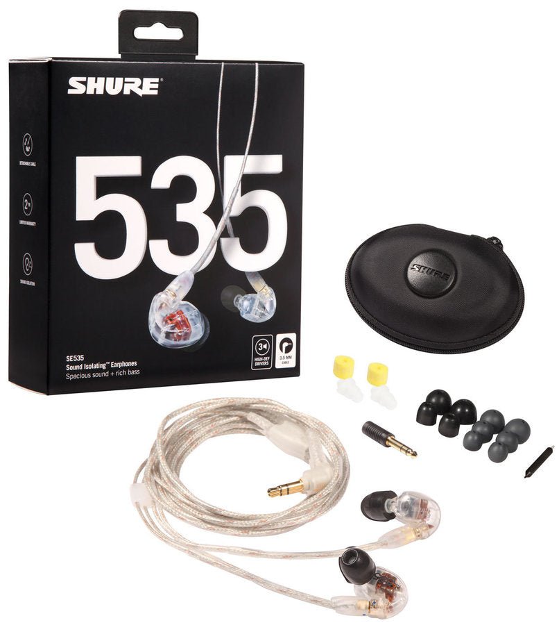 Shure - SE 535 Sound Isolating Earphones - Clear - La Boîte Musicale - Isolating Earphones - Shure - 