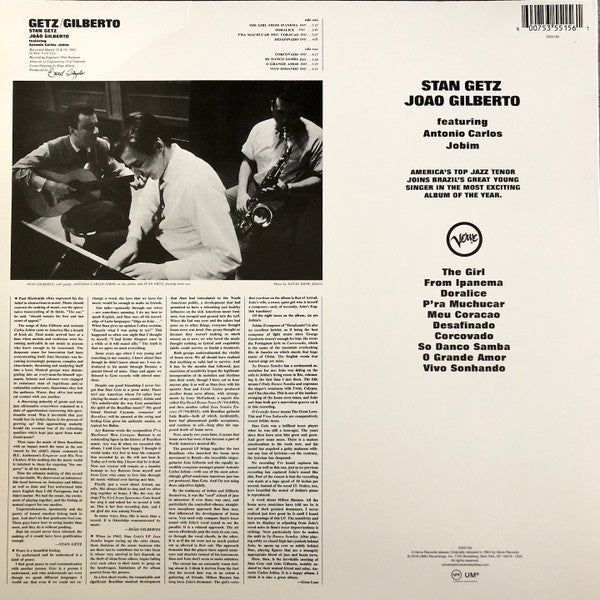 Stan Getz - Joao Gilberto - Getz/Gilberto - La Boîte Musicale - Vinyl Records - Vinyl Records - 