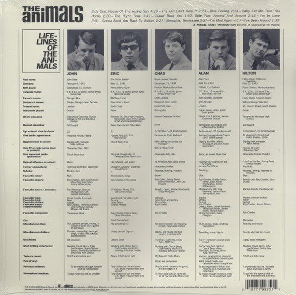 The Animals - 1964 Debut Album - La Boîte Musicale - Vinyl Records - Vinyl Records - 