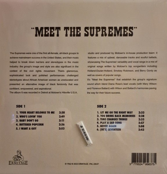 The Supremes - Meet The Supremes - Clear Vinyl - La Boîte Musicale - Vinyl Records - Vinyl Records - 