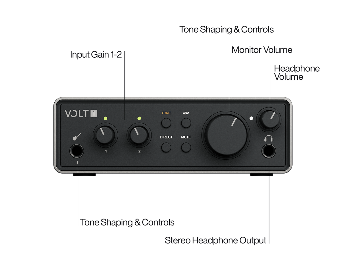 Universal Audio Volt 1 Gen 2 USB Audio Interface - product view 3