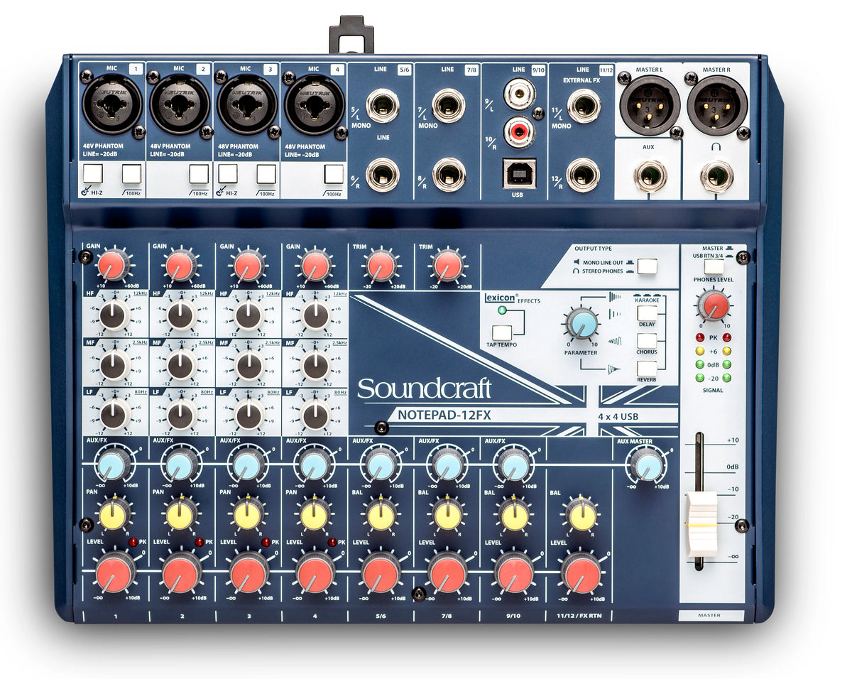Soundcraft NOTEPAD-12FX - Small-Format Analog Mixing Console With Usb I/O And Lexicon Effects