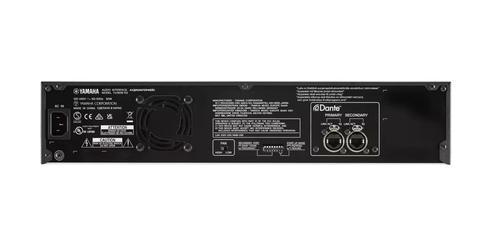 Yamaha TIO1608D2 I/O Rack High Definition Dante Stagebox