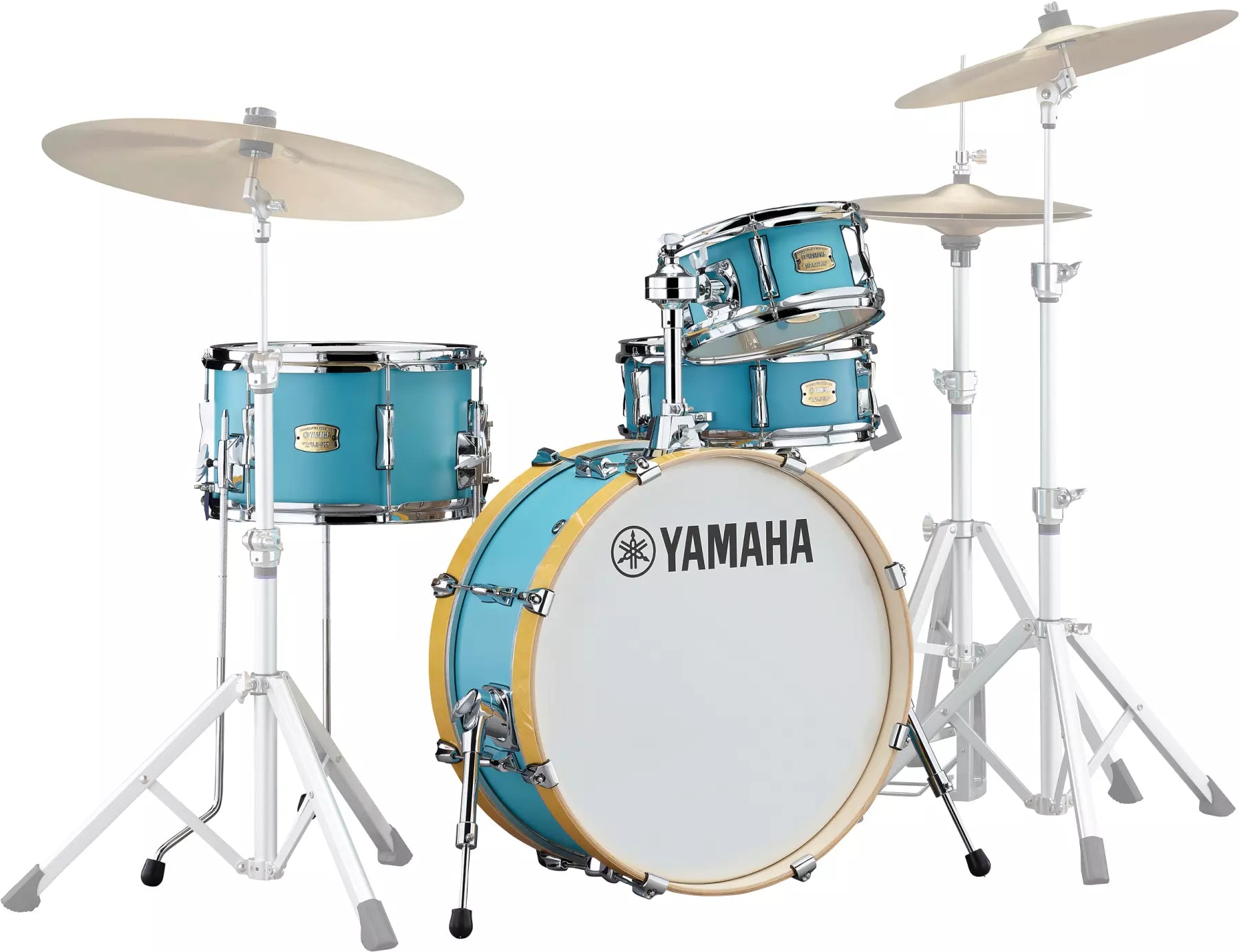 Yamaha - Stage Custom Hip 4-Piece Shell Pack (20,10,13,SD) - Matte Surf Green + HW3 hardware